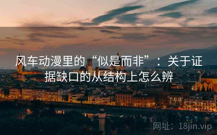 风车动漫里的“似是而非”：关于证据缺口的从结构上怎么辨