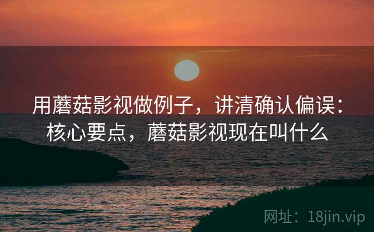 用蘑菇影视做例子，讲清确认偏误：核心要点，蘑菇影视现在叫什么