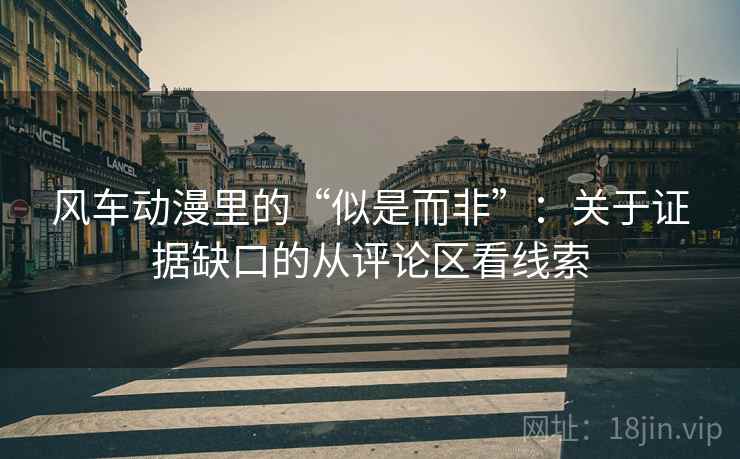 风车动漫里的“似是而非”：关于证据缺口的从评论区看线索