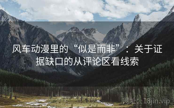 风车动漫里的“似是而非”:关于证据缺口的从评论区看线索 风车动漫里的“似是而非”:关于证据缺口的从评论区看线索