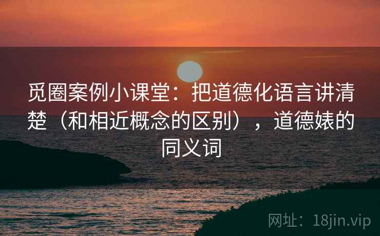 觅圈案例小课堂：把道德化语言讲清楚（和相近概念的区别），道德婊的同义词